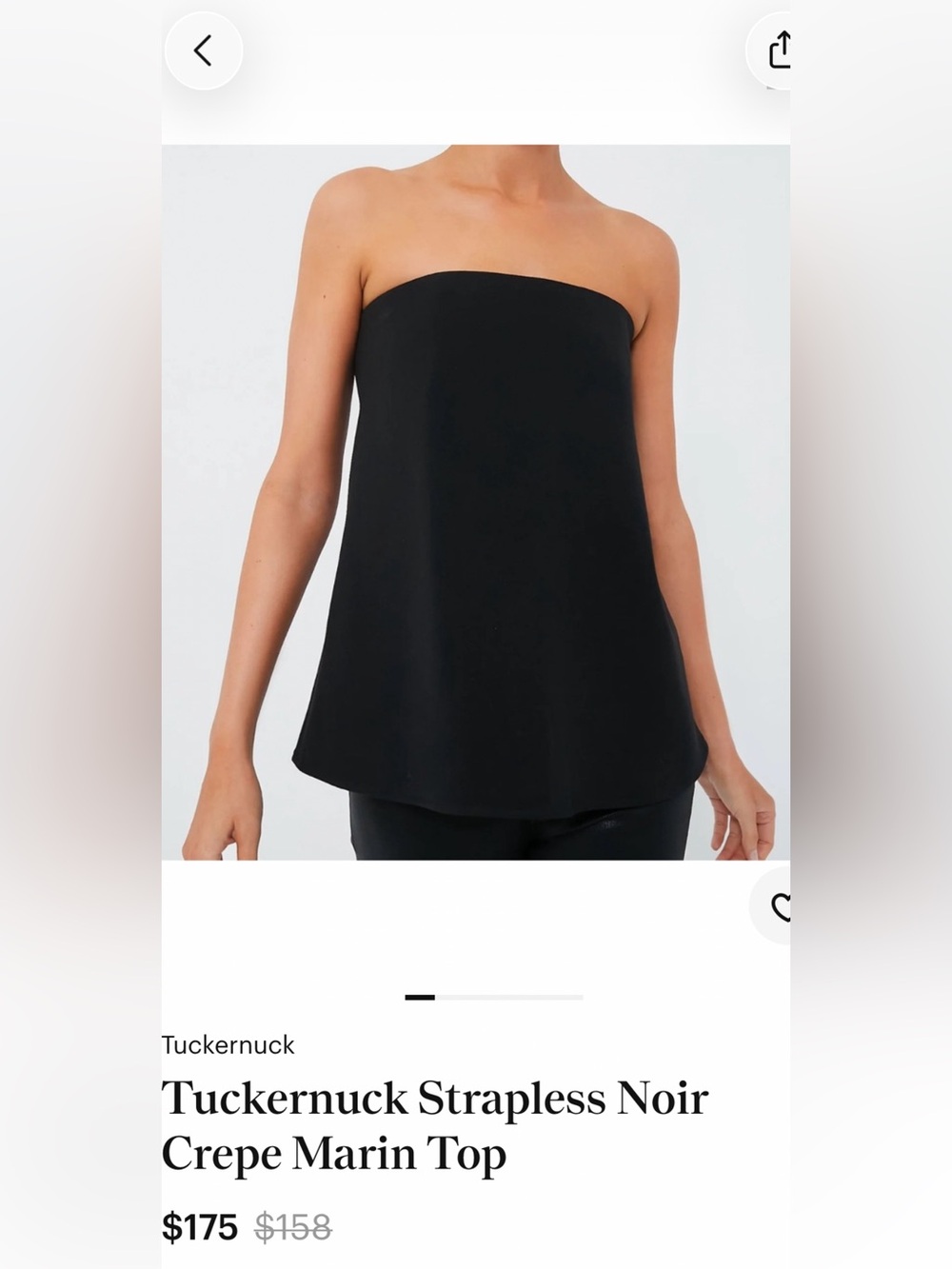 Tuckernuck Black Strapless top